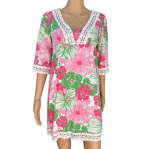 Lilly Pulitzer Pink and Green Floral Mini Dress